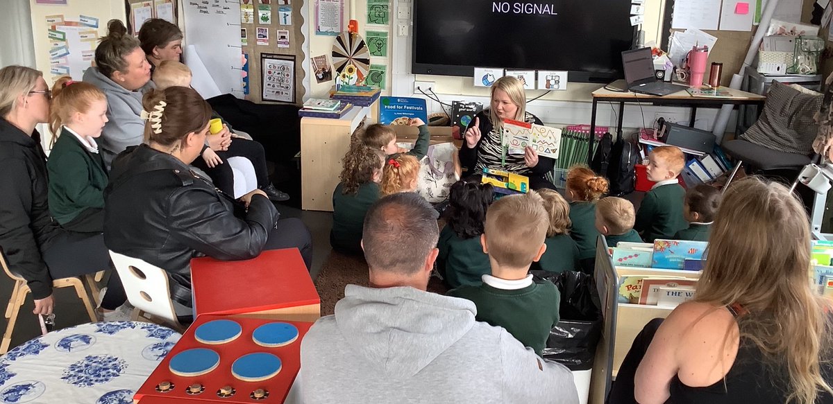 This week we had a visit from BookStart, we took part in a lovely circle time and even got a sneak peek of a new book we will be getting for participating in the story maker sessions every Wednesday via zoom. 
We also all got a lovely pack to take home from <a href="/TamesideLibrary/">Tameside Libraries</a>!