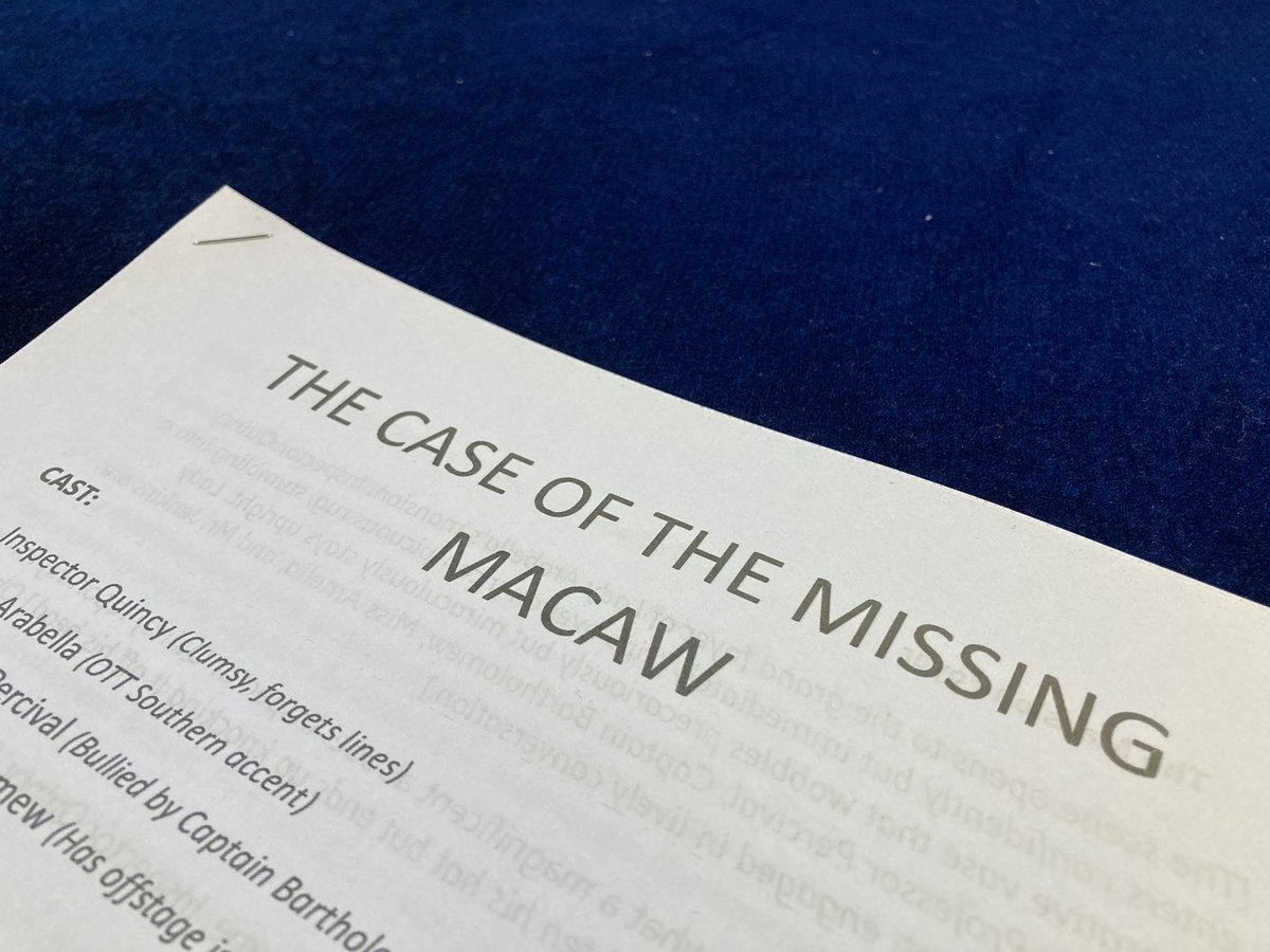 Rehearsals for our <a href="/mischiefcomedy/">Mischief</a> ‘goes wrong’ style Youth Theatre performance ‘The Case Of The Missing Macaw’ begins rehearsals ready for our summer concert! 🦜 <a href="/CampionEnrichm1/">Campion Culture</a>