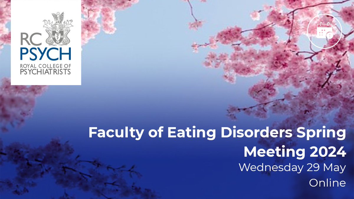 Last chance to book! Registration for the Faculty of Eating Disorders Spring Conference will close on Monday 27 May. Secure your place here: rcpsych.ac.uk/events/confere…