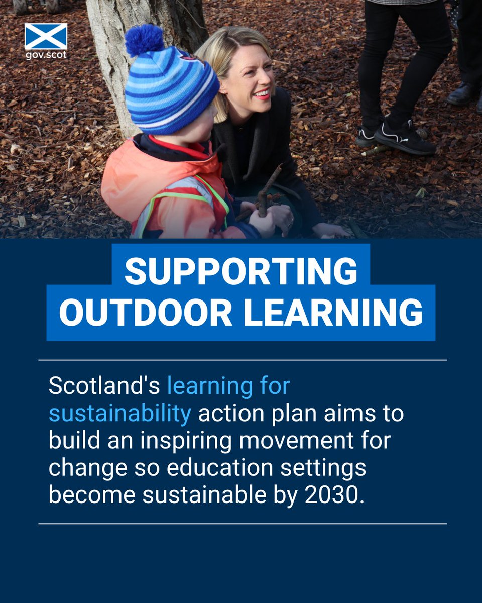 It's outdoor classroom day, a great reminder of its importance for young people’s health, wellbeing, and development. @ScotGov is committed to supporting outdoor learning, in all forms, through our #LearningforSustainability action plan. Find out more > bit.ly/45ahOPn