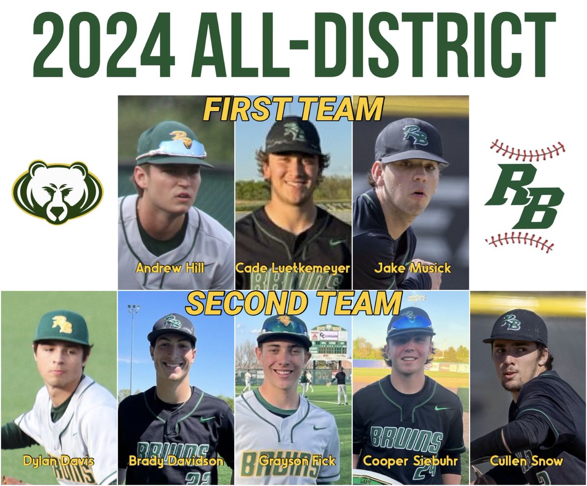 Congratulations to our 2024 RB Baseball All-District Award Winners.