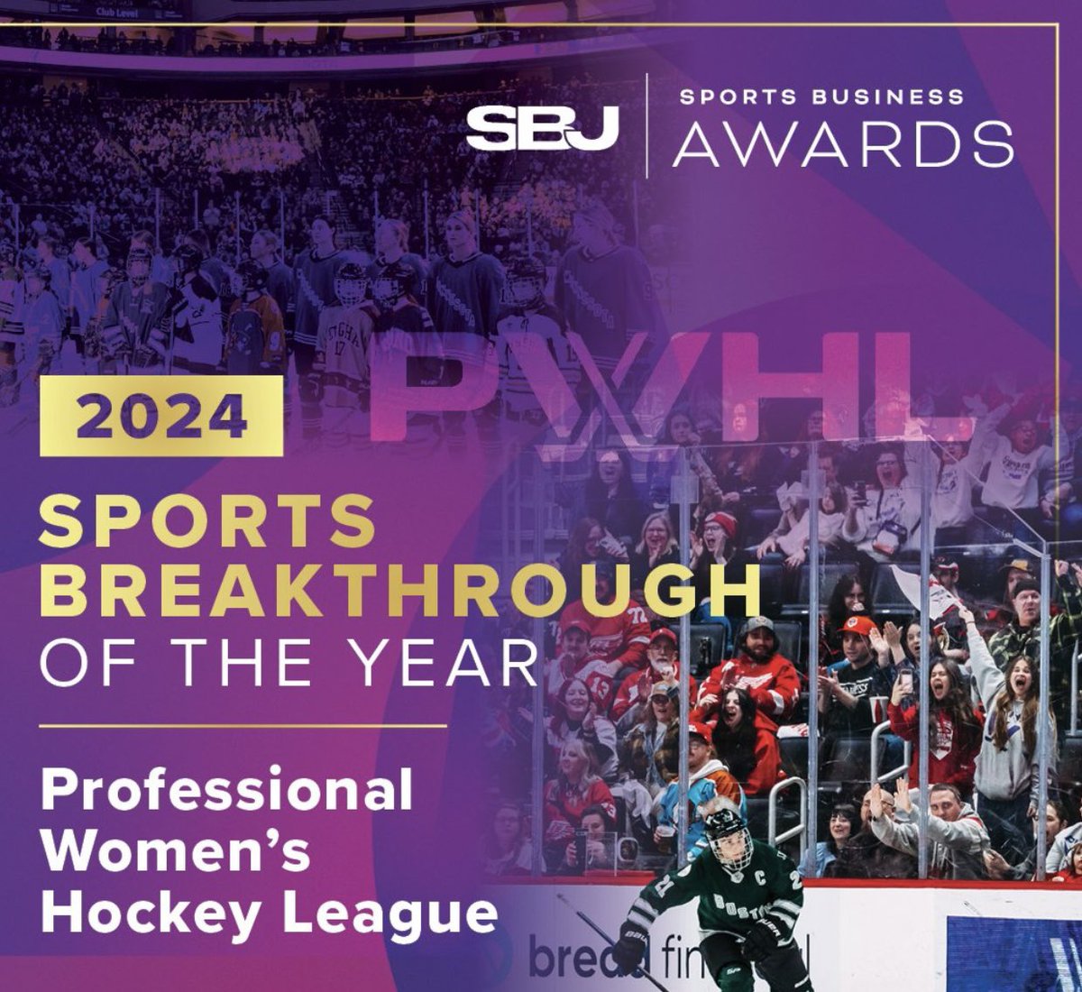 Félicitations au LPHF pour avoir remporté le prix du Sports
Business Journal pour le Percée Sportive de L'Année
Congratulations to the PWHL on the Sports Business Journal's award for Sports Breakthrough of the Year
#LPHF #PWHL #partisans_pwhlmontreal_fans