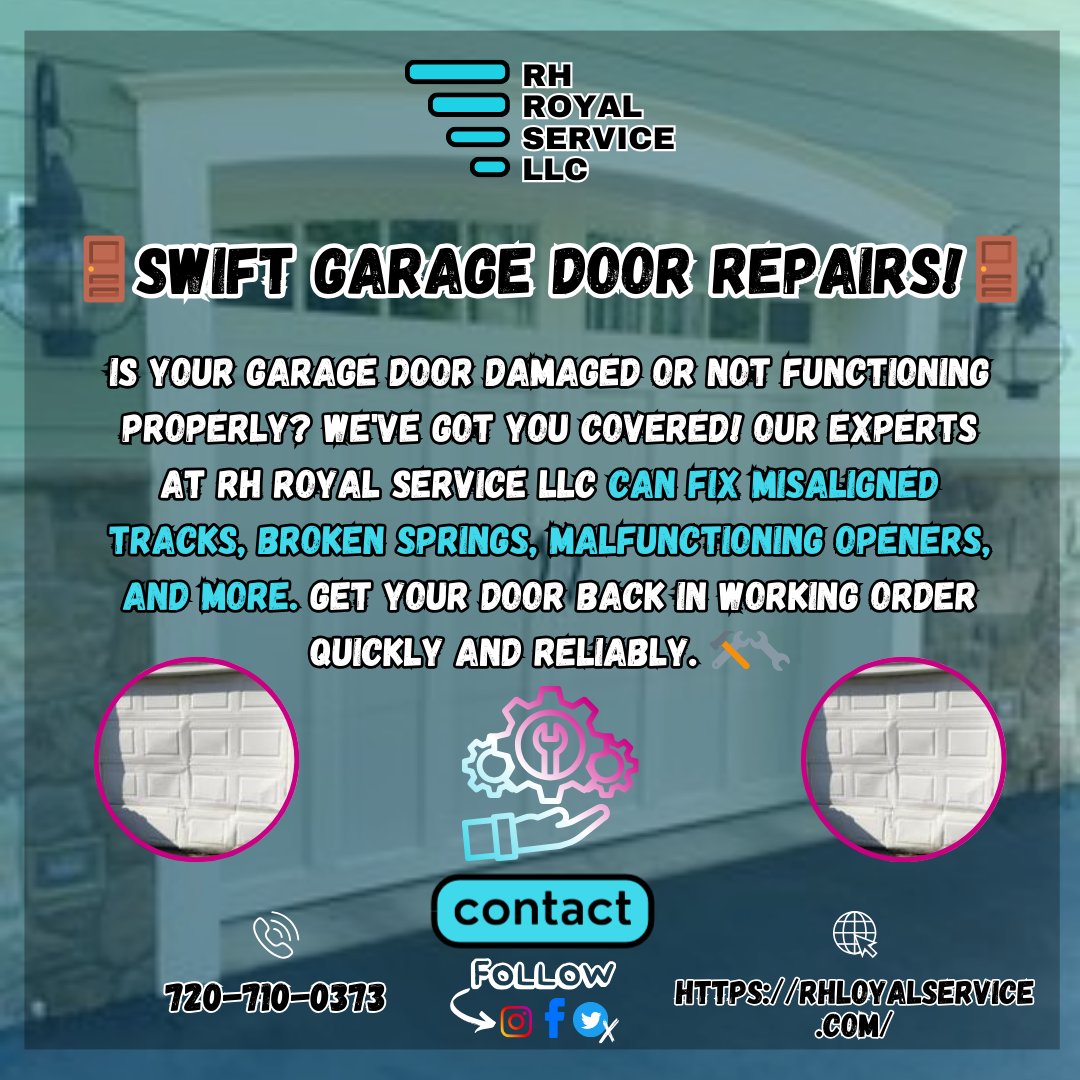 🚪🔧Got a garage door that's giving you trouble? Don't stress!

#GarageDoorRepair #QuickFix #ReliableService #ExpertTechnicians #HappyGarage #HomeSafety #CustomerFirst #RHRoyalService #SatisfactionGuaranteed #GarageDoorDesign #DenverHomes #PanelReplacement #GarageDoorUpgrade

1/2