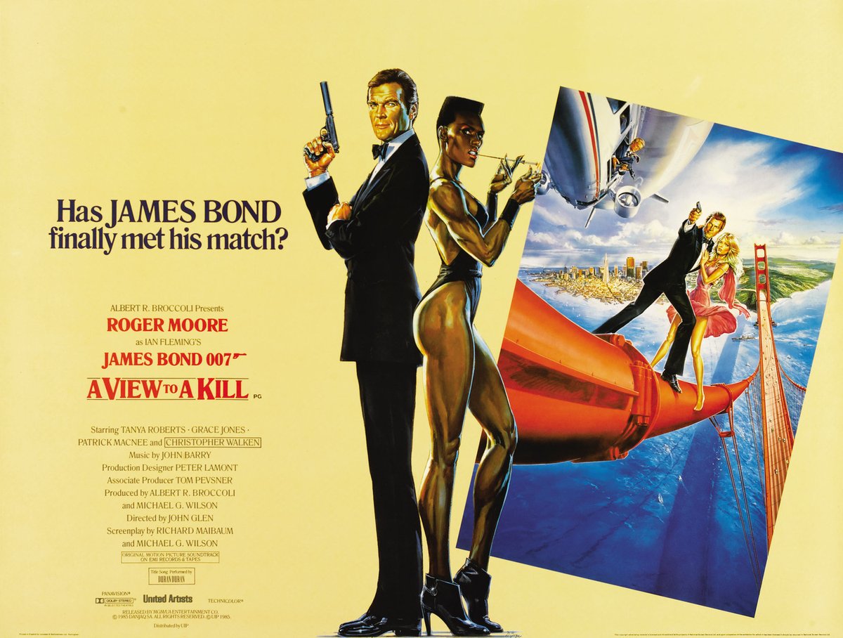 Sir Roger Moore took his curtain call as 007, across the USA, on this day in 1985. What's not to love about 'A View to a Kill'? Banging theme song, Christopher Walken, blink and you'll miss Dolph Lundgren and Lois Maxwell's last performance as Moneypenny. - Jamie