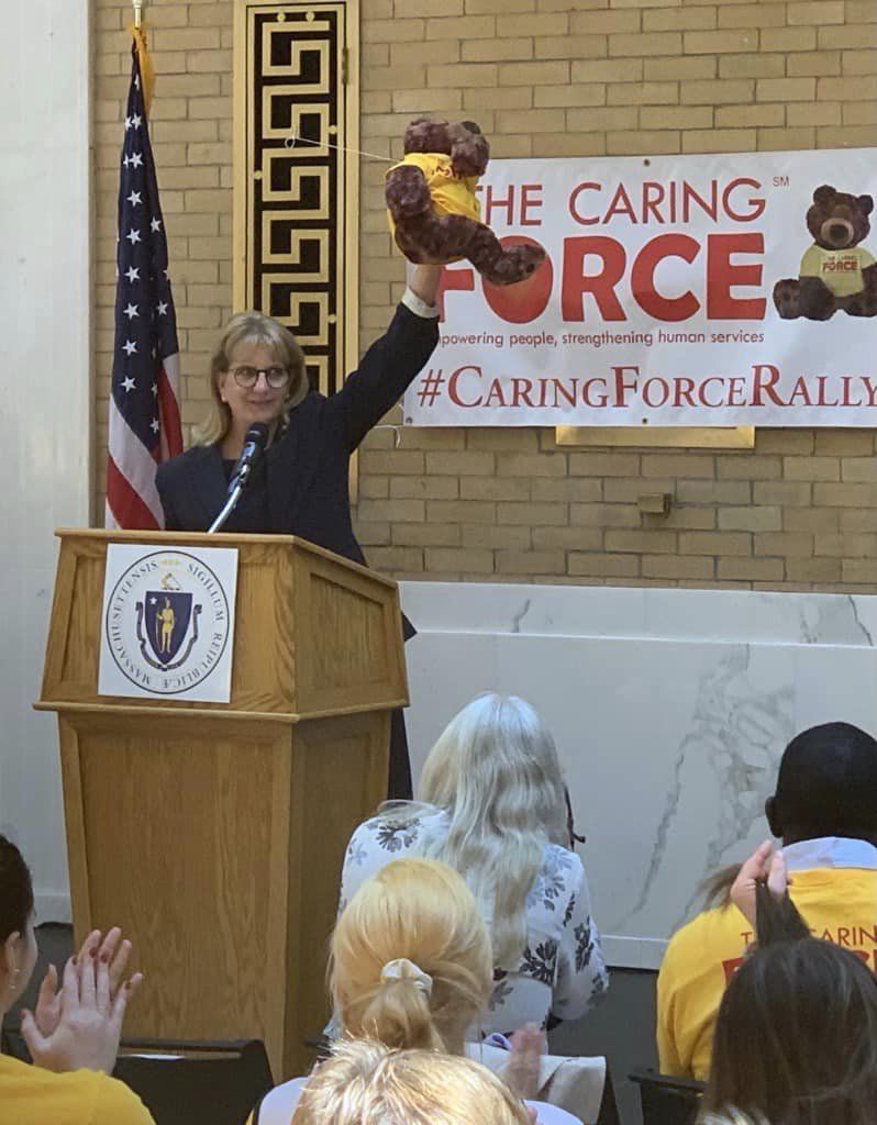 TheCaringForce's tweet photo. We are thrilled to extend our deepest gratitude to Senator Joan Lovely for joining us at the #CaringForceRally! Your presence and support means so much to the human services sector. https://t.co/Ht0jtXpCq9