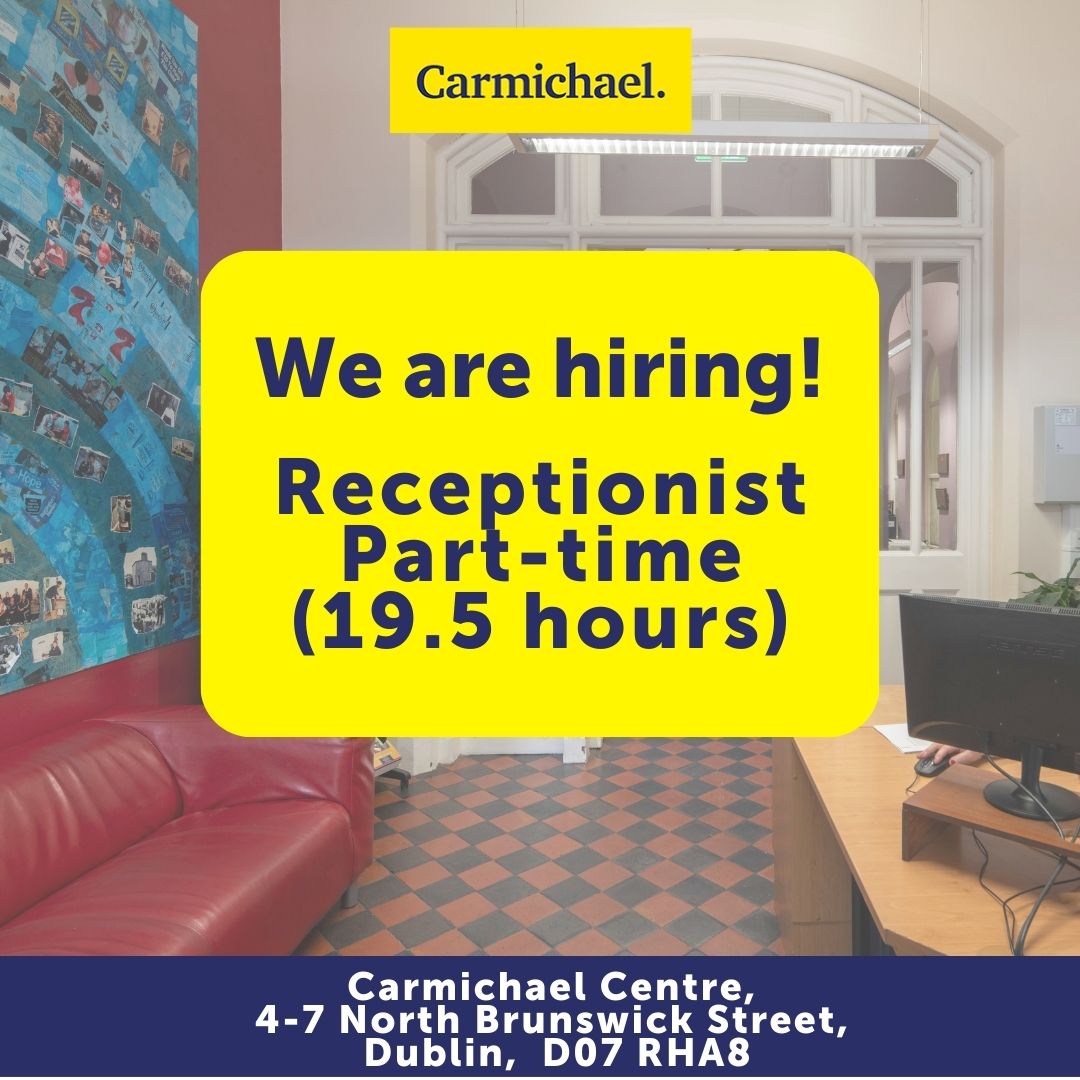 📣We have a great opportunity for a Receptionist (part time) to join our facilities team in Carmichael Centre in Dublin 7. Find out more and apply 👇 🔗carmichaelireland.ie/about-us/vacan…
