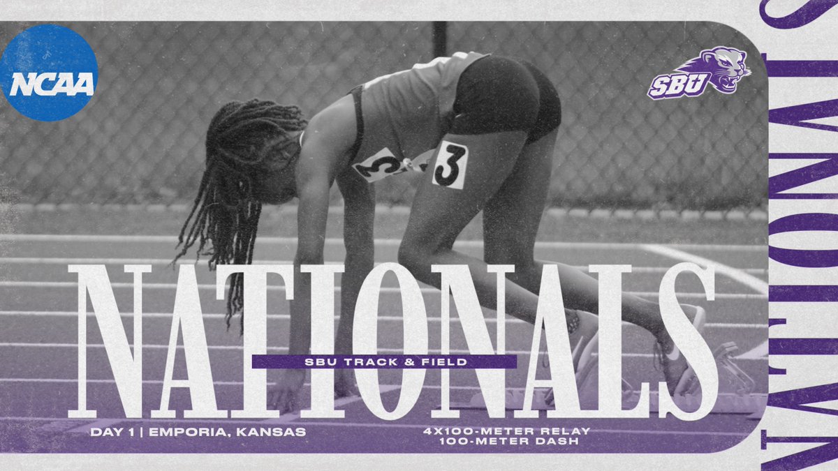 NATIONALS DAY!! 📍: Emporia, Kansas / Day one 🕔: 4x100-meter relay preliminaries 🕕: 100-meter dash preliminaries 📈: results.leonetiming.com/?mid=7270 📺: ncaa.com