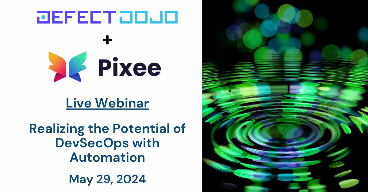 Automation is the key to upping security program efficiency and value. Join DefectDojo CEO, Greg Anderson and Pixee CEO, Surag Patel for a conversation on Realizing the Potential of DevSecOps with Automation. Save your spot now: bit.ly/3QYIsEG