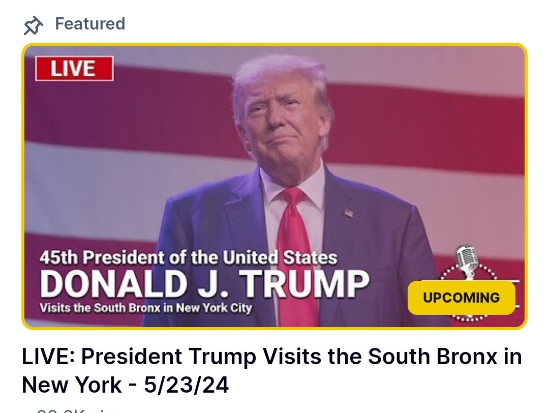 LIVE: President Trump Visits the South Bronx in New York - 5/23/24 🥳🇺🇸💥🇺🇸🥳 President Donald J. Trump, 45th President of the United States of America, will visit the Bronx, New York, on Thursday, May 23, 2024, at 6:00 p.m. EDT to highlight the horrendous effects Crooked Joe