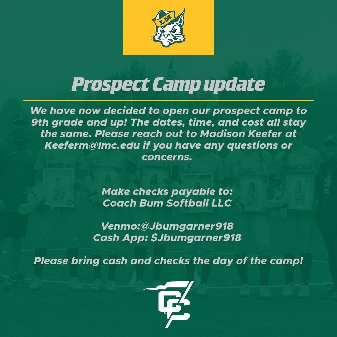 🚨Prospect camp update🚨 Hope to see you there! #GoBobcats #ComeHome #LMC