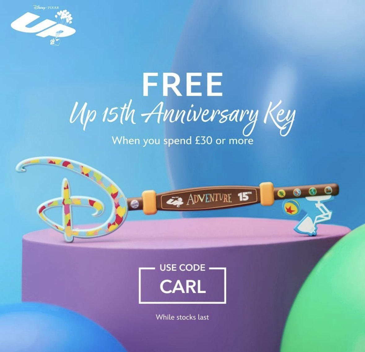 DisneyKeys's tweet photo. Up 15th anniversary key will be available on shopDisneyUK starting at 8am on 28th May. Available with any purchase of £30 or more https://t.co/UTPNC50ijC