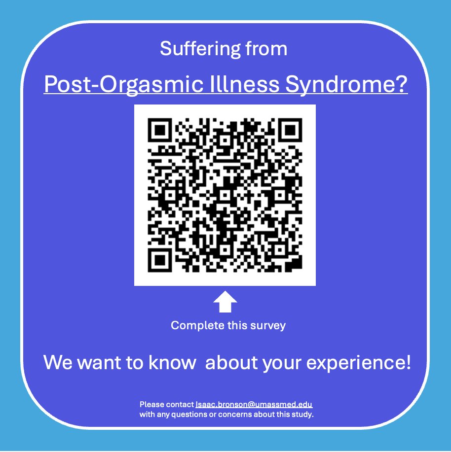 Please take a minute to fill out this survey or share it with someone you know who suffers from POIS!!  

SURVEY LINK: redcap.link/xvwt6ijc 

*If you share, please kindly set comments to "mention only" to prevent participants from divulging PHI.

#POIS #sexmed #urology