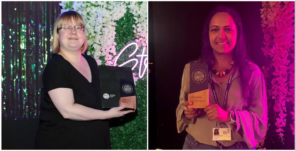 Congratulations to Pratima Sambajee and Juliane Thamm who came top in their award categories at the annual Teaching Excellence Awards, organised and run by Strath Union: ow.ly/PBT350RSGcz
