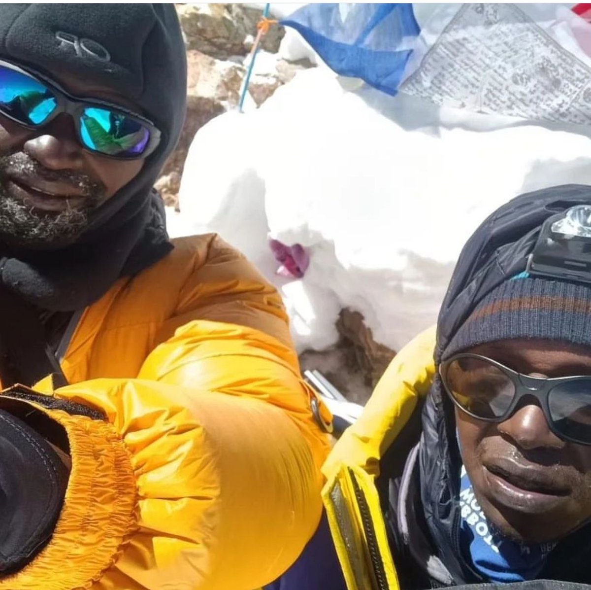 Cheruiyot did not just wake up and decide to head to Mt. Everest. This is him and myself at the summit of Mt. Manaslu (8163m) on 24th September 2023. We climbed this mountain without supplemental oxygen and without Sherpa support. It was a climb to prepare us for Mt. Everest. I