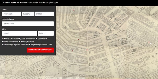 Via een digitale kaart van #Amsterdam worden historische bronnen over inwoners en panden in één oogopslag doorzoekbaar. Het prototype van de kaartviewer is klaar en te bekijken op de website aanhetjuisteadres.nl. Probeer het zelf ook uit! #historie via @stadsarchief