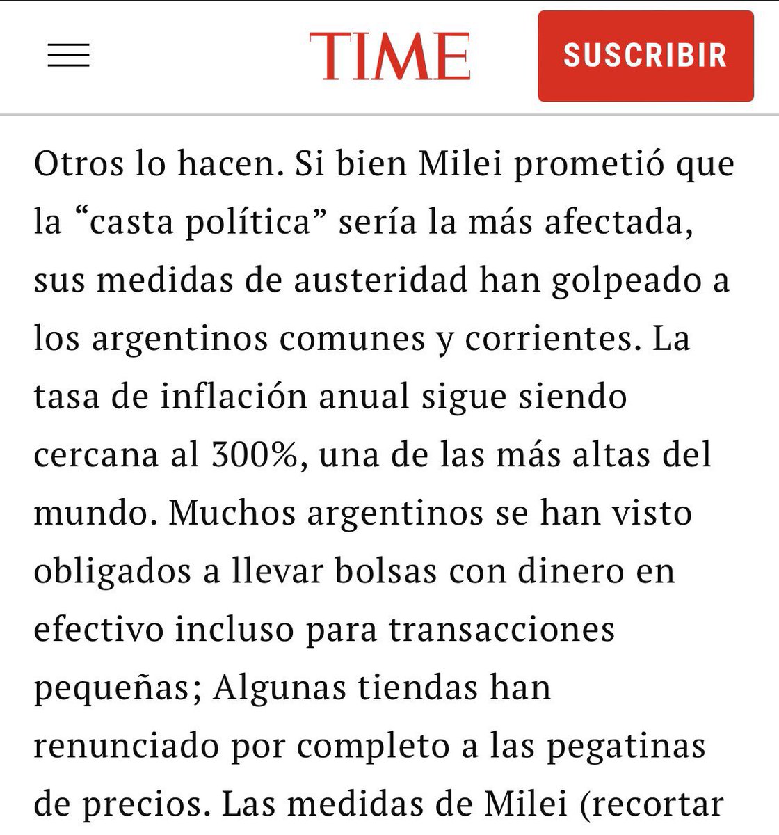 @lcvelez @TIME No hay que solo leer el titular. Milei es un populista esquizofrénico que engaño a su pueblo.