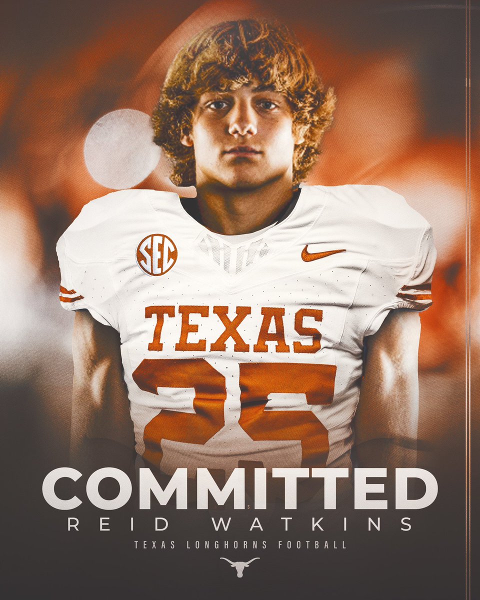 Reid watkins (@reidwatkins05) on Twitter photo #AGTG #committed I am super excited to announce an opportunity to continue my athletic and academic career after being accepted into UT… 🤘🤘🤘
With that being said I will be committing to The University of Texas! <a href="/TexasFootball/">Texas Football</a> <a href="/CoachSark/">Steve Sarkisian</a> <a href="/coachchoice/">Coach Choice</a> <a href="/jmjonesUT/">JM Jones</a>
Thank you #AGTG #committed I am super excited to announce an opportunity to continue my athletic and academic career after being accepted into UT… 🤘🤘🤘
With that being said I will be committing to The University of Texas! <a href="/TexasFootball/">Texas Football</a> <a href="/CoachSark/">Steve Sarkisian</a> <a href="/coachchoice/">Coach Choice</a> <a href="/jmjonesUT/">JM Jones</a>
Thank you