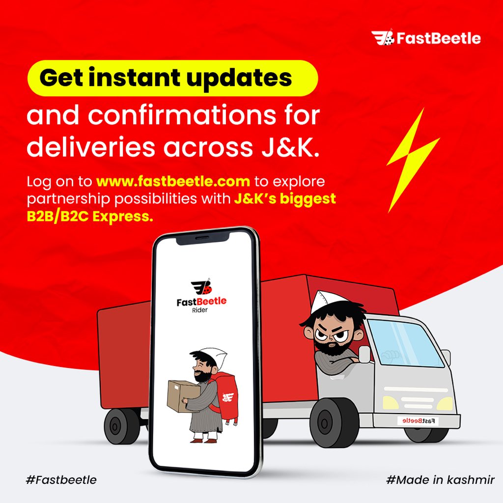 fastbeetle_'s tweet photo. Delivering excellence across J&K! 🚚✨ Partner with FastBeetle today and experience the speed and reliability of the region's largest B2B/B2C express service. Visit https://t.co/mA3btFIrmH to join us on our journey to seamless logistics. #FastBeetle #Logistics #DeliveryService https://t.co/qMQ9QhHJ4N