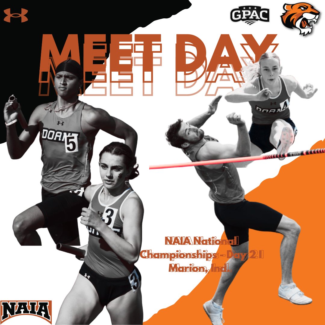 It's 𝙈𝙀𝙀𝙏 𝘿𝘼𝙔!

🏆: NAIA National Championships
🏟️: IWU T&amp;F Complex
📍: Marion, IN
⏰: Decathlon | 10:00 A.M. | Running Events | 2:00 P.M. | Field Events | 2:30 P.M.