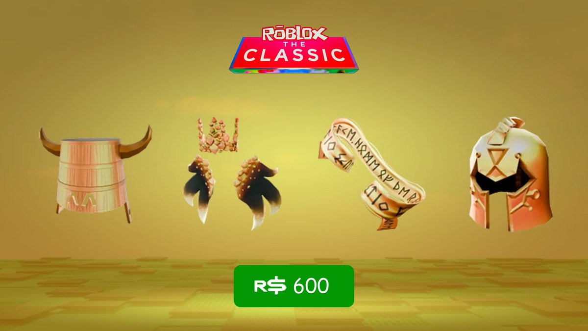 The Bling Track comes with an additional set of items you can purchase for R$600, or by owning the Treasure Finder and/or Timeless Valkyrie avatar bundles. ✨ Purchasing this track within The Classic Hub unlocks additional gold variants of avatar prizes! #RobloxClassic