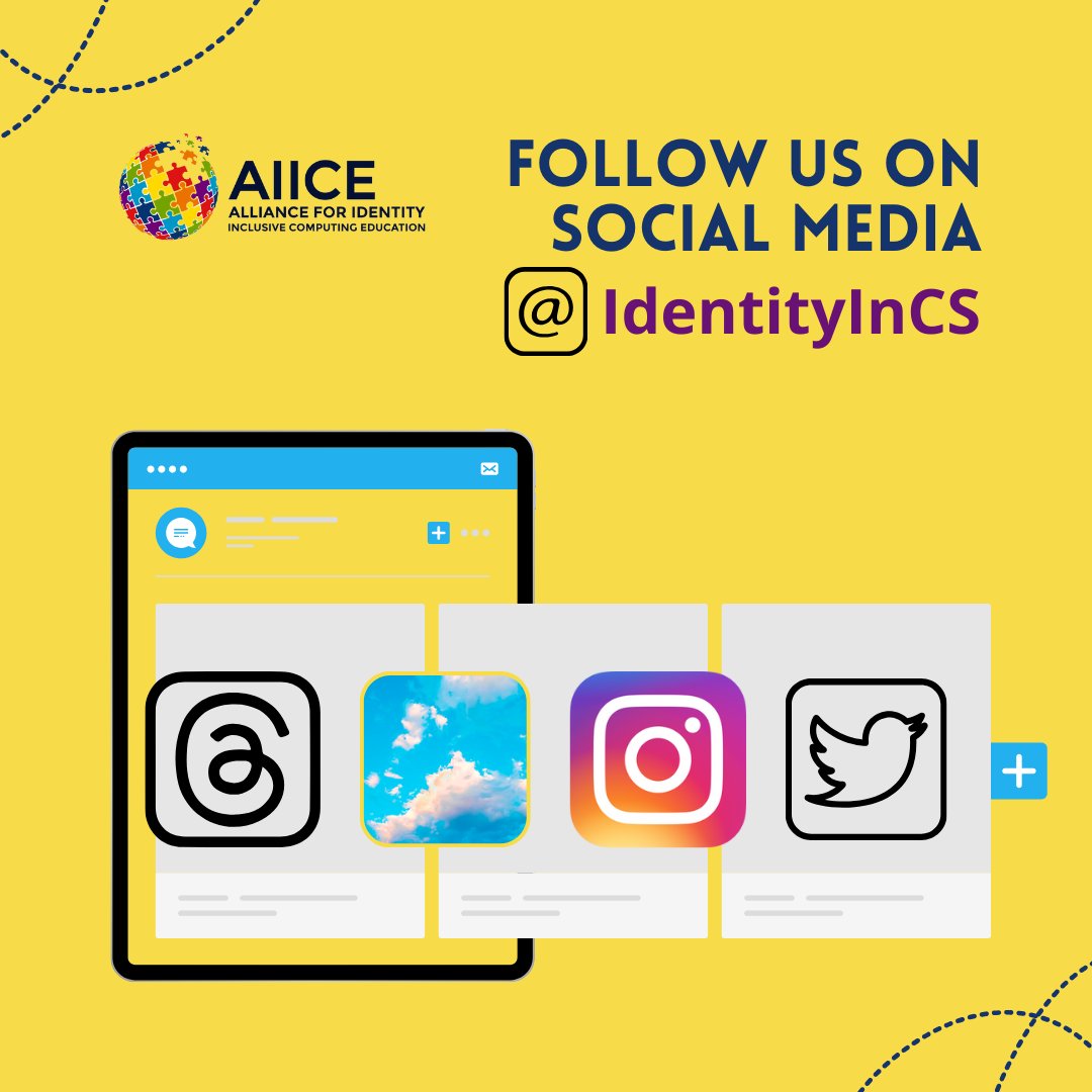 Join #AiiCE on these platforms to engage in conversations, connect with like-minded individuals, and explore #identity -inclusive #computing education!