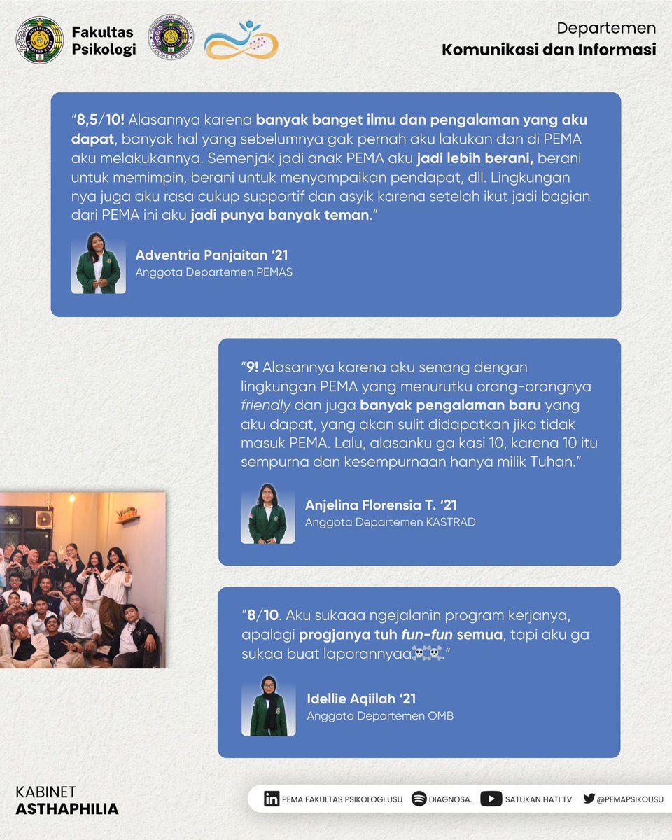 pemapsikousu's tweet photo. #KabinetAsthaphilia
#PEMAFakultasPsikologiUSU
#FakultasPsikologiUSU https://t.co/ku2ADdignj