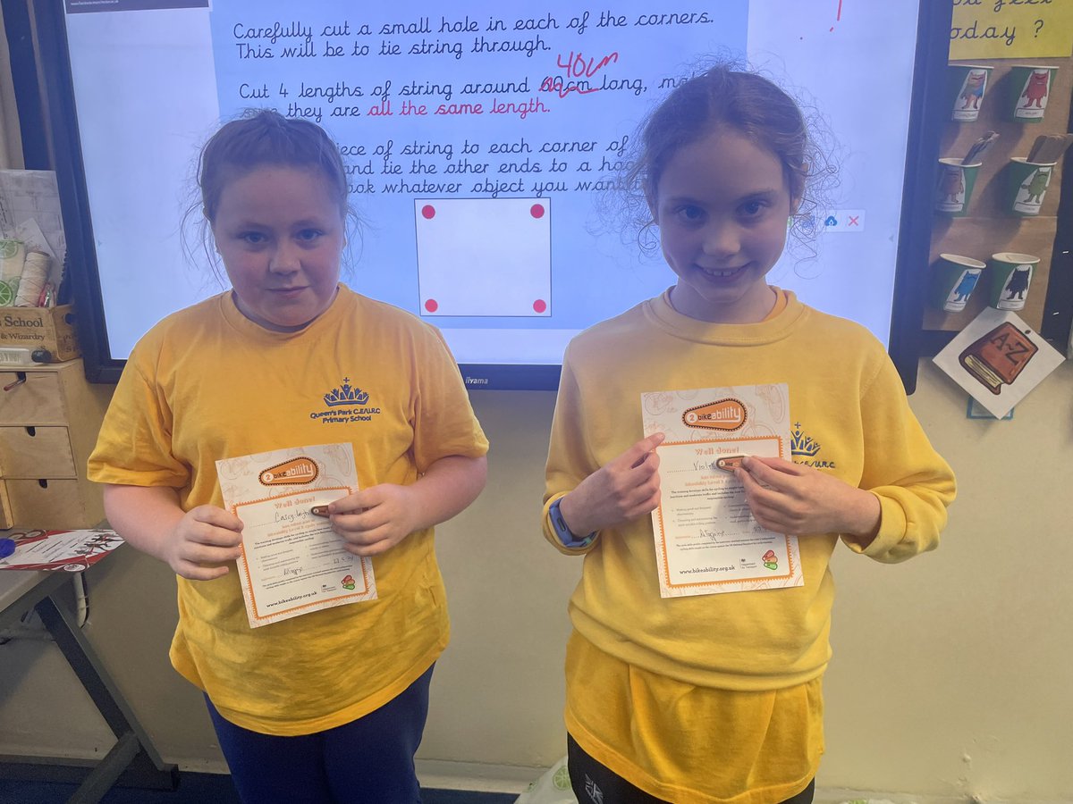 MrsForbesQP's tweet photo. Over the next few weeks, we will have lots of children taking part in @BikeabilityUK
Well done to Casey and Violet who successfully completed their level two today despite the terrible rain. 
Thank you to @Miss_BurkeQP for organising! 
@MrsLeylandQP @MrHigginsonQP @QueensCoEURC https://t.co/z4IzExTM3z