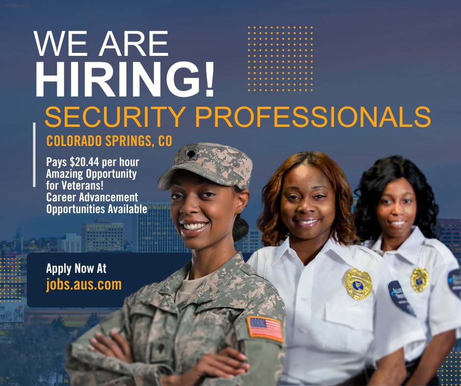Calling all Veterans!
Ready to leverage your service and leadership skills? We're hiring Security Officers at $20.44/hour with amazing career advancement opportunities! ow.ly/fv0k50RC2xn
#Veterans #SecurityJobs #NowHiring