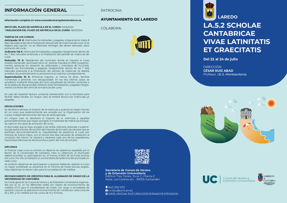 genscantabra's tweet photo. IV Scholae Cantabricae Vivae Latinitatis et Graecitatis. Se celebrarán en @EOILaredo, organizadas por @cursosveranouc. Contarán con los profesores Roberto Carfagni (@Scholalatina), @Rodericus y @AlbaLobillo. https://t.co/4WV26v2YYl