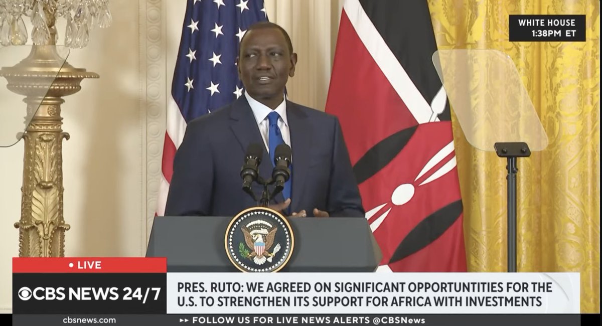 BREAKING: Most American news networks airing President Ruto's remarks in joint press conference with President Biden