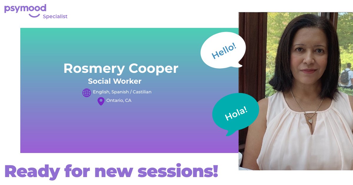 Hello! Hola! Meet Rosmery!  She is a social worker who is dedicated to advocate and bring support to her clients. Rosmery speaks ENGLISH and SPANISH/CASTILIAN! Book a FREE intake session with Rosmery today:
app.psymood.com/specialists/ro…

#BreakTheBarrier #PsyMood #mentalhealth
