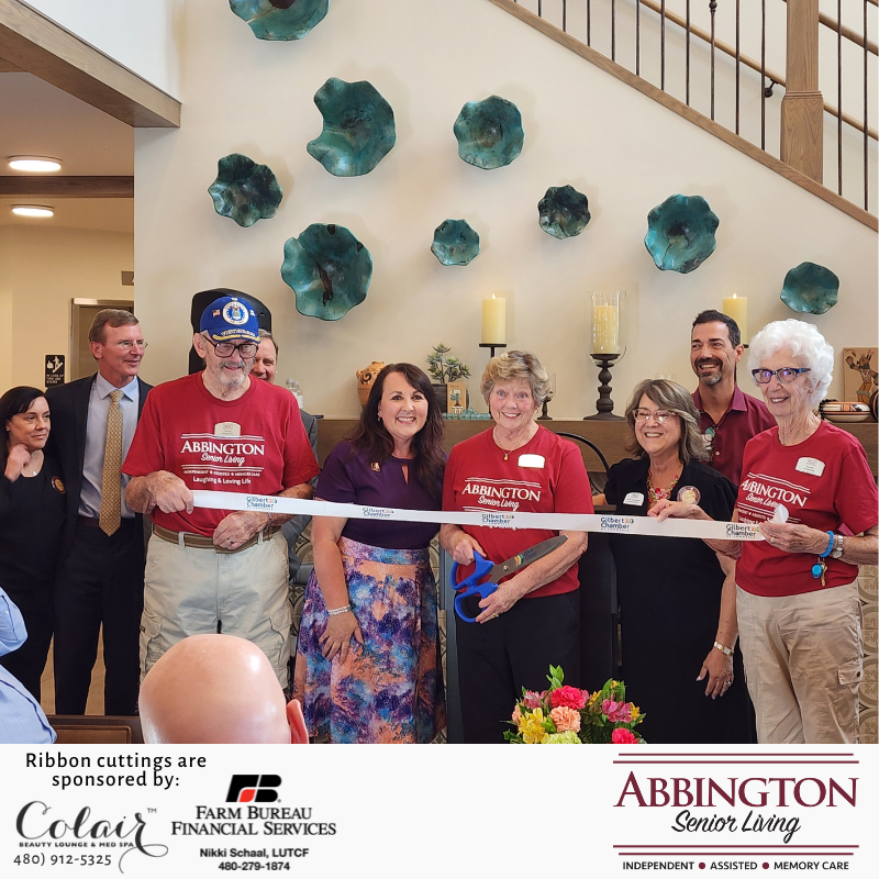Congratulations to The Abbington at Gilbert on their ribbon cutting ceremony last week. The Gilbert Chamber of Commerce is excited to have you as part of our community!

Thank you to our ribbon cutting sponsors.
#gilbertaz #gilbertbusiness #ribboncutting