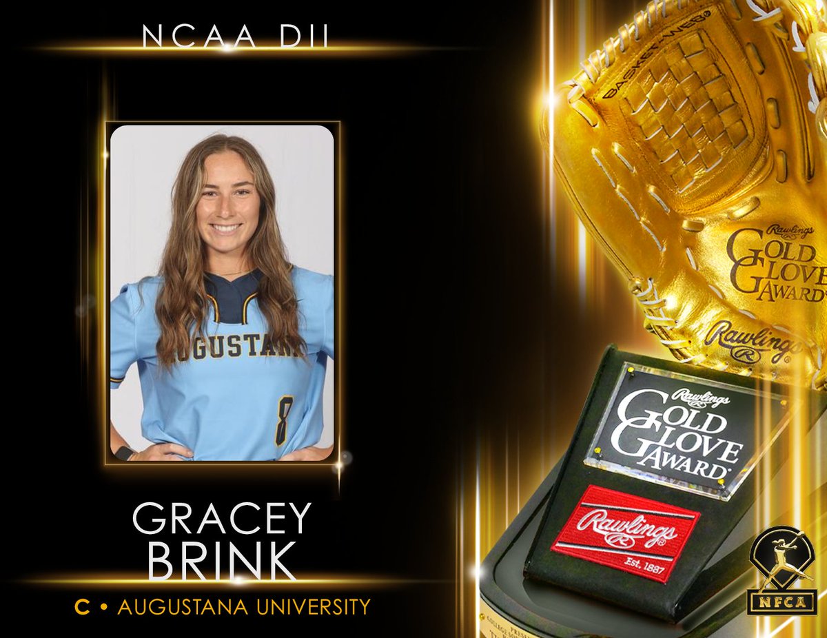 NCAA DII Rawlings Gold Glove Award Winner - C - Gracey Brink 🏆 #TeamRawlings #RawlingsGoldGloveAward @NFCAorg