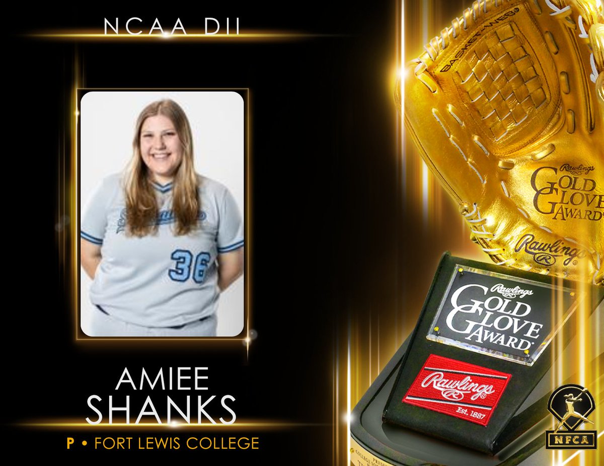 NCAA DII Rawlings Gold Glove Award Winner - P - Amiee Shanks 🏆 #TeamRawlings #RawlingsGoldGloveAward @NFCAorg