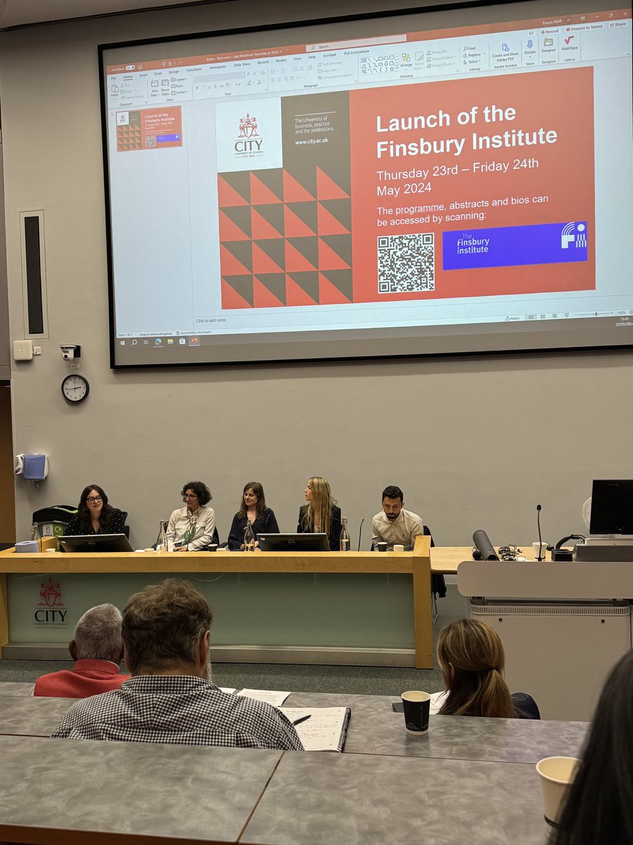 Final panel of the day: ‘Health, Pandemics and the Crisis’ chaired by <a href="/DrSophieHarman/">Sophie Harman</a> with panelists <a href="/_OrkunSaka/">Orkun Saka</a> <a href="/agnesuzi/">Agne Suziedelyte</a> <a href="/DrSABaker/">Dr Stephanie Alice Baker</a> @DrCGodziewski #FinsburyInstitute launch <a href="/CityUniLondon/">Anna</a>