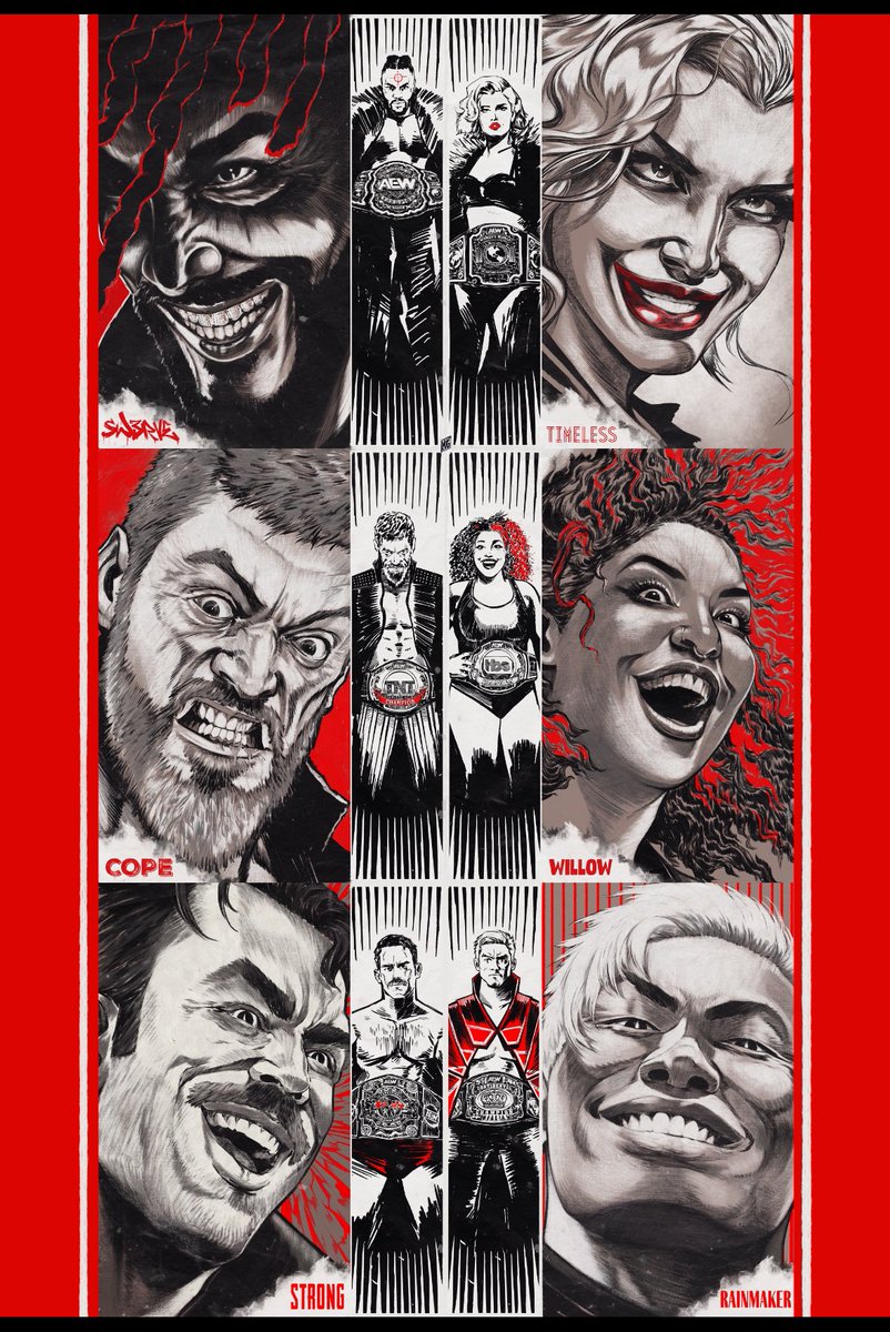 MasoodTahir7's tweet photo. SIX CHAMPIONS.🎨
TAG AND TRIOS TO GO!💥
@AEW #ChampSeries https://t.co/EwryiN63gk