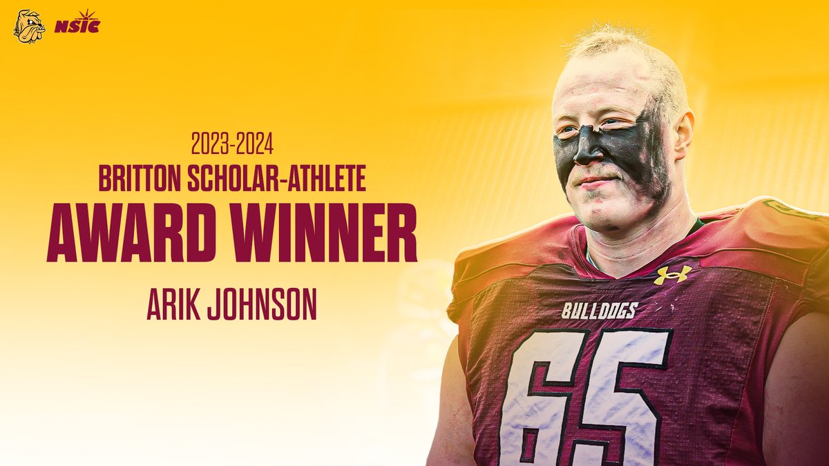 .<a href="/UMD_Football/">UMD Football</a>'s Arik Johnson Named 2024 NSIC Britton Award Recipient

More on Johnson: umdbulldogs.com/news/2024/5/23…