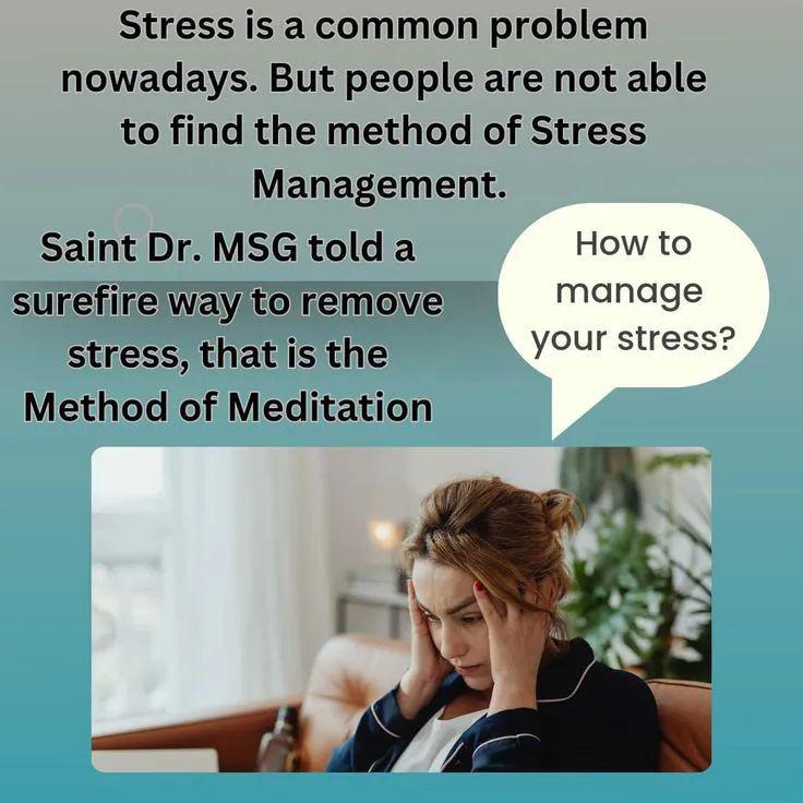 Inspired by Saint Dr. Gurmeet Ram Rahim Singh Ji Insan, practice meditation daily for stress relief and inner peace. Meditation can increase the amount of oxygen in the brain which gives solution to every problem. #StressFreeLife