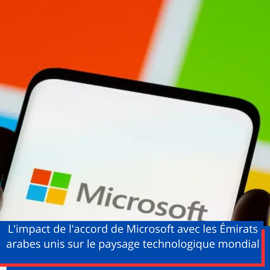 franceetinfo's tweet photo. Brad Smith, président de Microsoft, a révélé que leur partenariat avec #AI42 (G42), basé aux #UAE , pourrait conduire à l'exportation de puces et de technologies d'IA avancées, et la collaboration devrait également façonner l'avenir de l'intelligence artificielle.
#AI @Microsoft https://t.co/MRexhCAwfT
