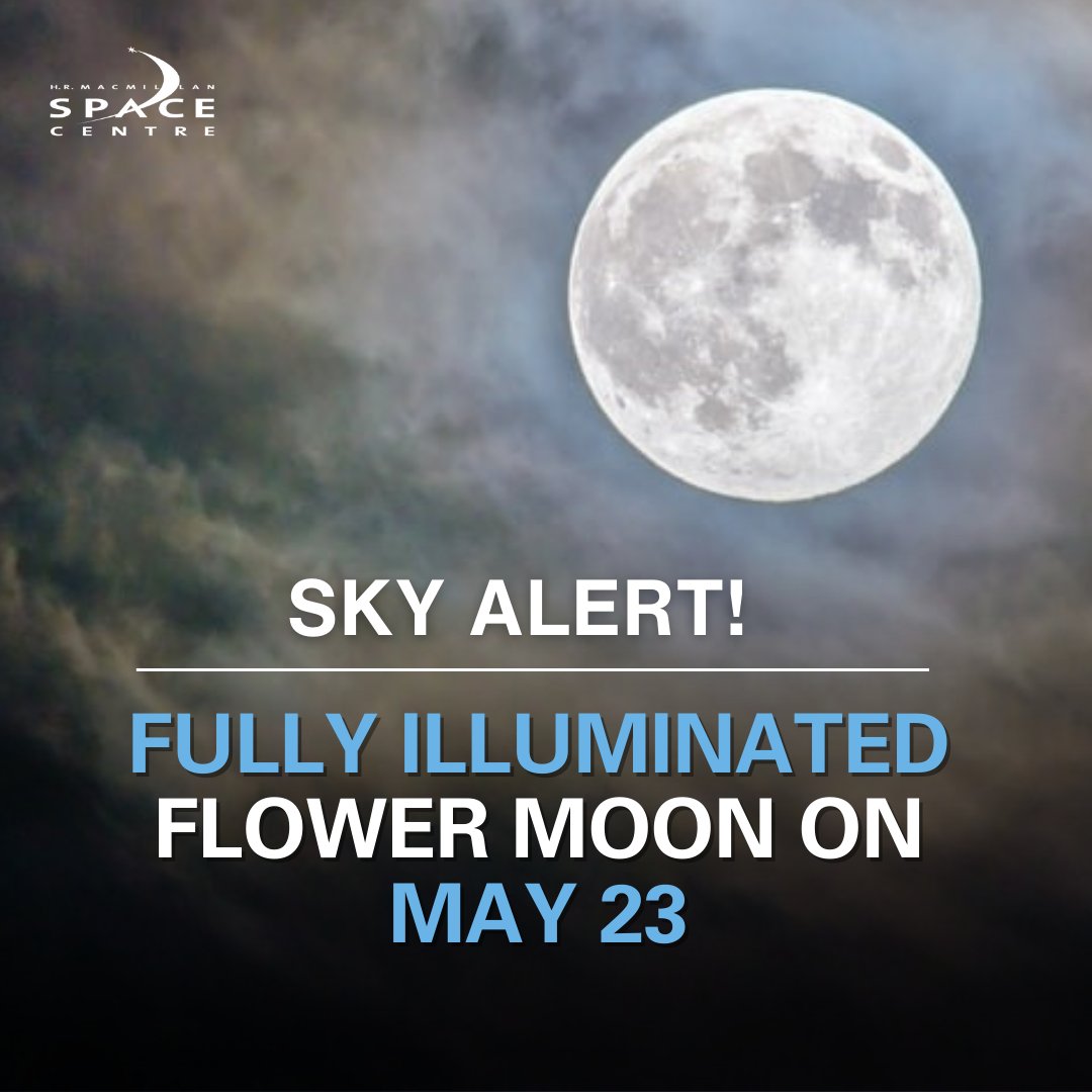 SKY ALERT: The Flower Moon is coming! Catch this full moon at its brightest on 6:53 am PDT, named for its timing in spring when flowers bloom. 🌼 Also known as the Corn Planting Moon and Milk Moon, it marks key agricultural cycles. Don't miss this luminous display! #FlowerMoon