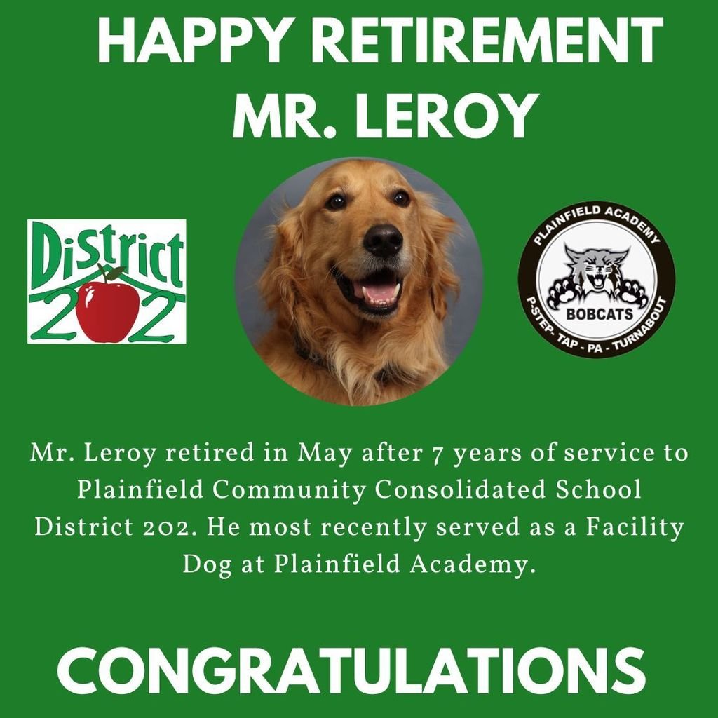 Thank you for your 7 years of service and for being a very good boy! #202proud #nextchapter #happyretirement