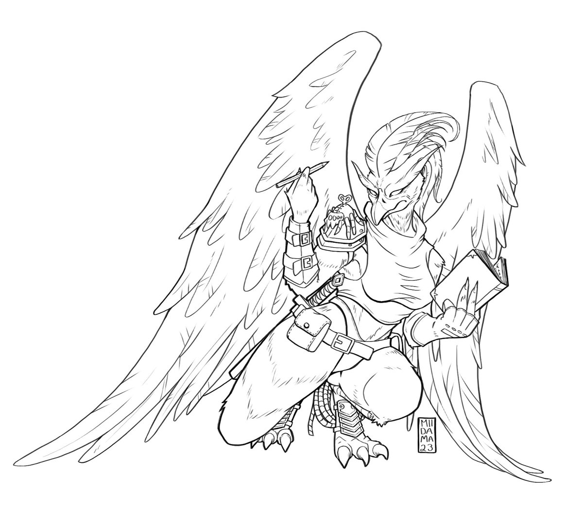 Miidamanda's tweet photo. Here's my aarakocra rogue OC Ouss with her mechanical spider friend! 🦅🕷
#dnd #art #originalcharacter #digitalart #dungeonsanddragons https://t.co/SN7NKp5Ij3