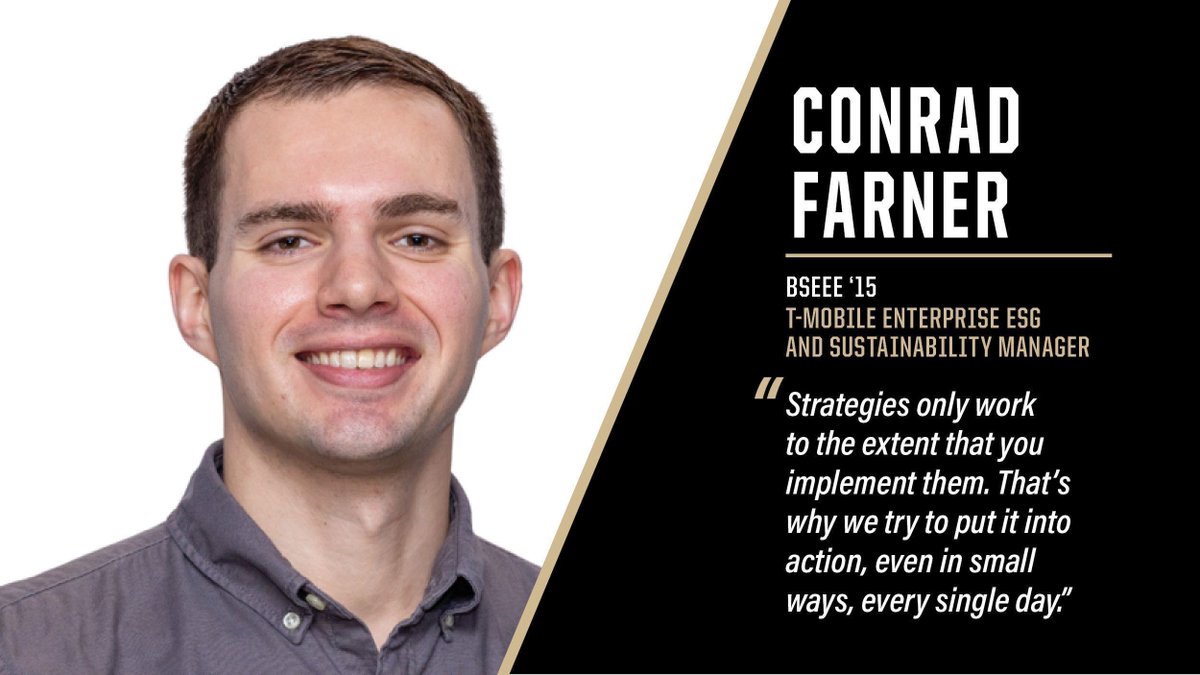 “Strategies only work to the extent that you implement them. That’s why we try to put it into action, even in small ways, every single day.” - Conrad Farner BSEEE '15, Enterprise ESG & Sustainability Manager at T-Mobile bit.ly/Conrad_Farner_…