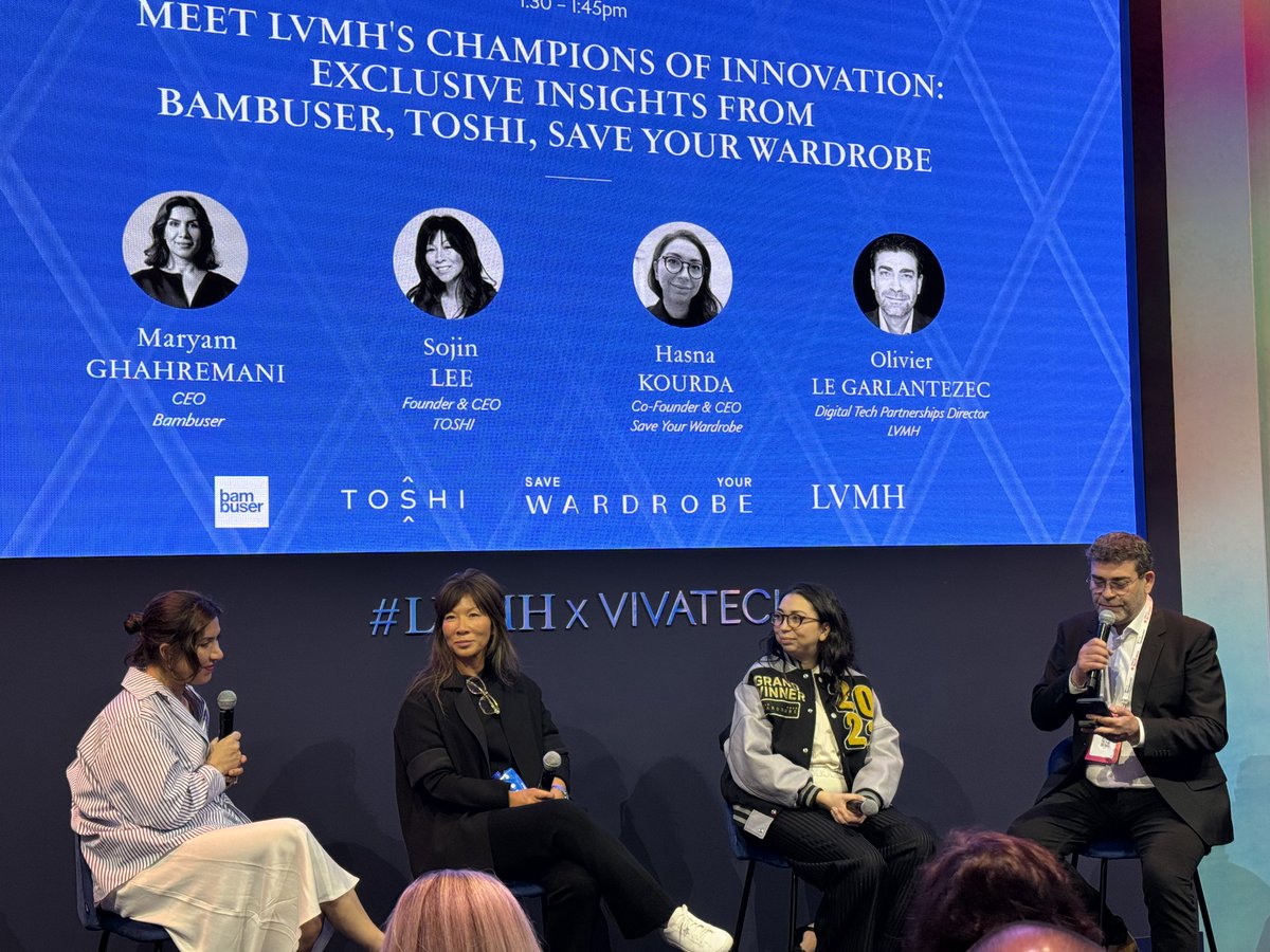 Save Your Wardrobe (@saveyrwardrobe) on Twitter photo Our CEO <a href="/hasnakourda/">hasna kourda</a> was on stage today at the <a href="/LVMH/">LVMH</a> Dream Garden as part of the LVMH Champions of Innovation panel! 💥
It is so exciting for us to be back at <a href="/VivaTech/">Viva Technology</a> as the winners of last year's LVMH Innovation Award Grand Prize 2023!
#VivaTech #LVMHInnovationAward Our CEO <a href="/hasnakourda/">hasna kourda</a> was on stage today at the <a href="/LVMH/">LVMH</a> Dream Garden as part of the LVMH Champions of Innovation panel! 💥
It is so exciting for us to be back at <a href="/VivaTech/">Viva Technology</a> as the winners of last year's LVMH Innovation Award Grand Prize 2023!
#VivaTech #LVMHInnovationAward