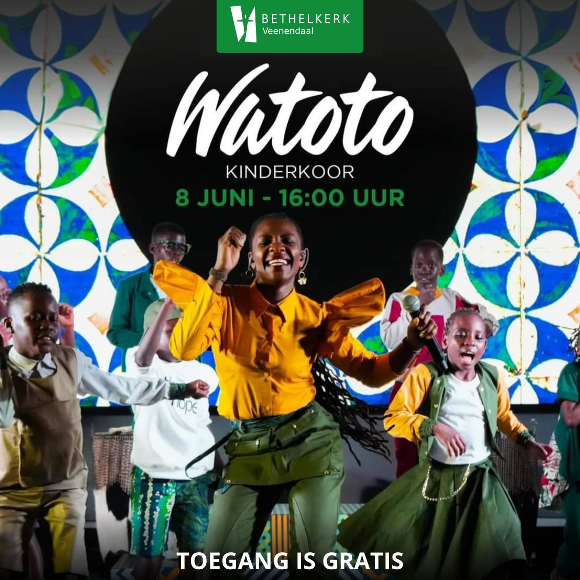 🎉Wij zijn super blij dat het kinderkoor #Watoto op zaterdag 8 juni om 16:00 een bijzondere uitvoering zal geven in onze Bethelkerk! Het Watoto Kinderkoor komt helemaal uit Oeganda en zingen, dansen en delen hun verhalen van herstel en hoop. Ben jij er ook bij? 😁