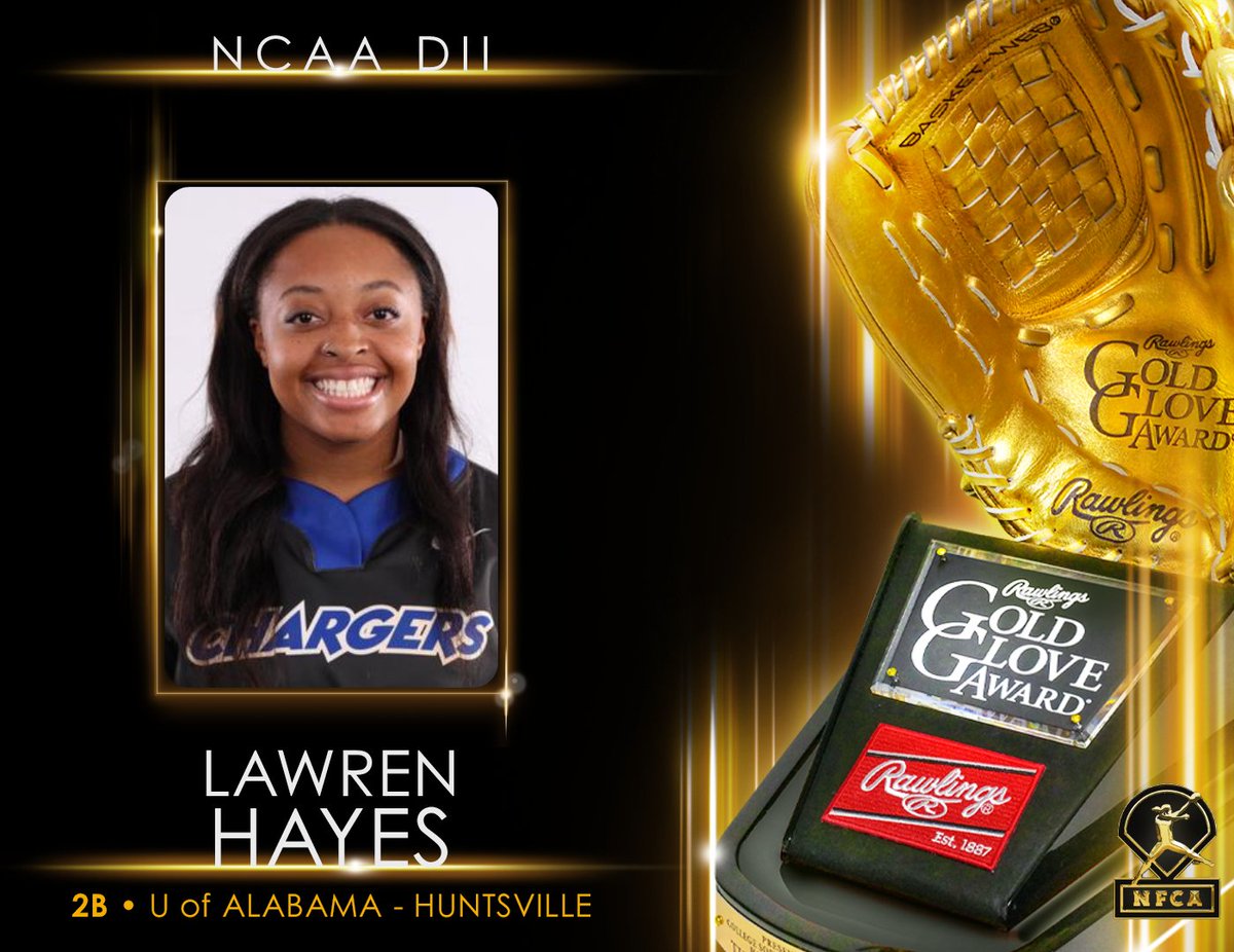 NCAA DII Rawlings Gold Glove Award Winner - 2B - Lawren Hayes 🏆 #TeamRawlings #RawlingsGoldGloveAward @NFCAorg