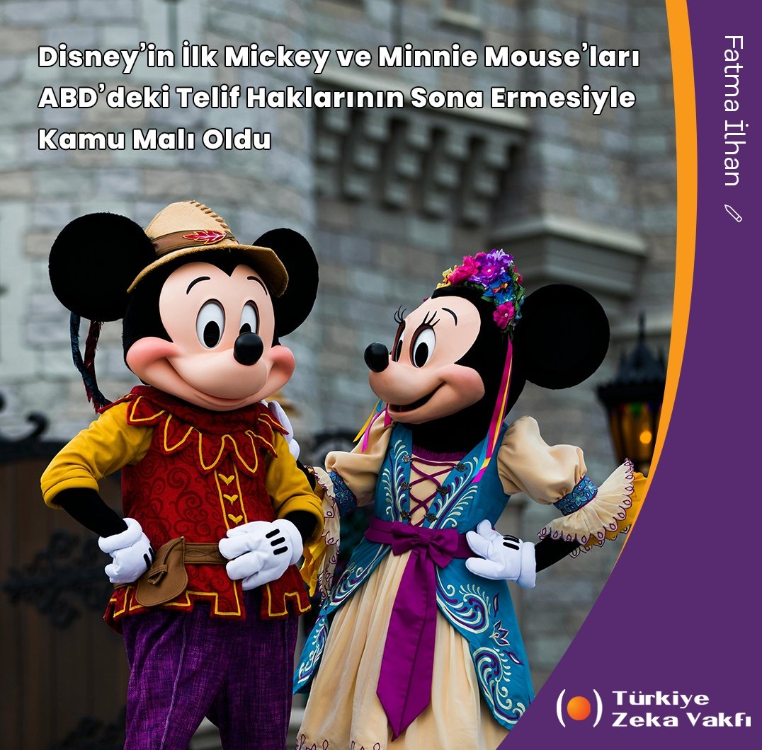 Steamboat Willie artık kamu malı oldu! 🎞️ 1928’den bu ikonik Mickey ve Minnie filmi serbestçe kullanılabilir. Daha fazla bilgiye ulaşmak için: tzv.org.tr/kultur-sanat/d… #tzv #disney #içerik