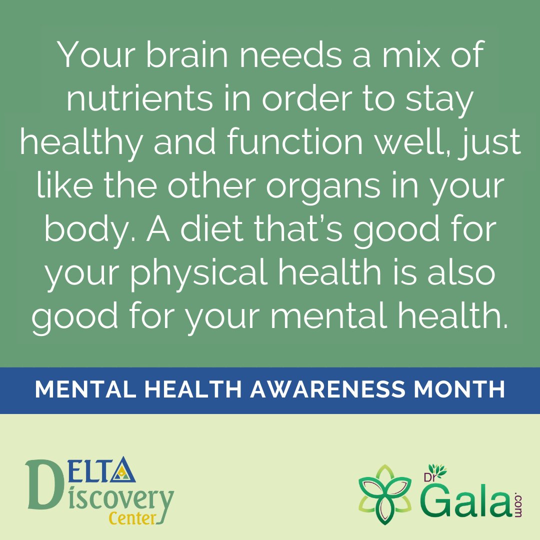 A diet that's good for your physical health is also good for your mental health.🥗🧠 Access FREE resources at rcl.ink/GYLIq . #MentalHealthAwarenessMonth #DrGala #mindmatters #endthestigmaofmentalhealth #mentalhealthadvocate #mentalhealthewarrior