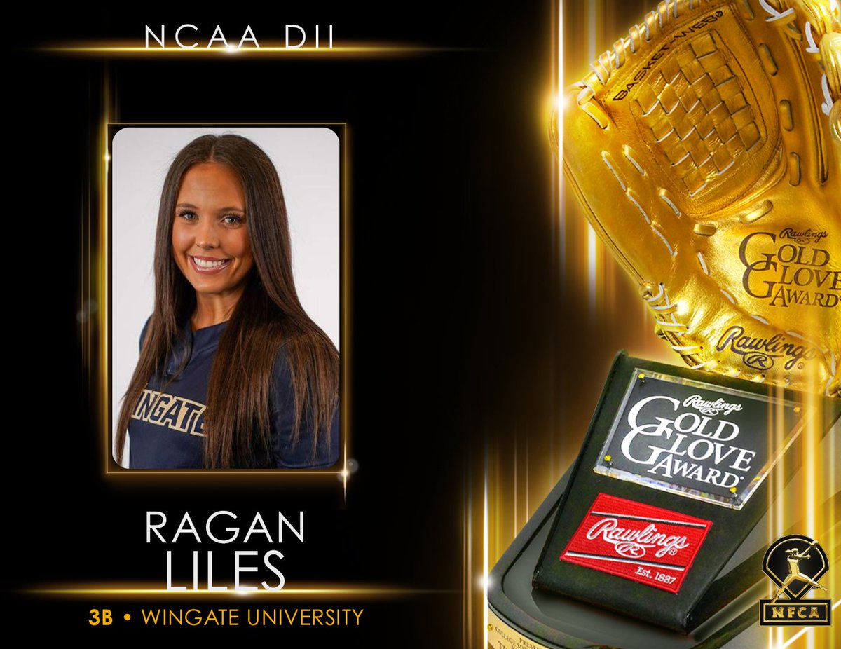 NCAA DII Rawlings Gold Glove Award Winner - 3B - Ragan Liles 🏆 #TeamRawlings #RawlingsGoldGloveAward @NFCAorg