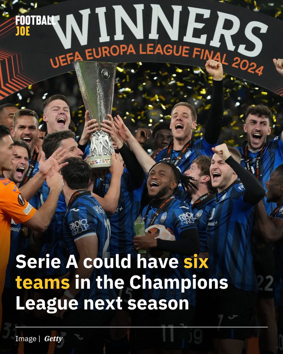 A sixth of next season's new-look Champions League could feature teams from Italy 🤯 Read more: joe.co.uk/sport/serie-a-…